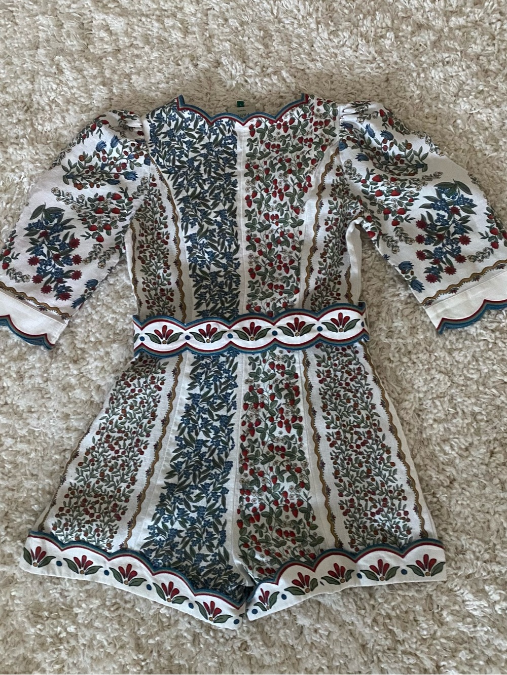 Farm Rio Fruit Beauty Puff Sleeve Belted Romper - Picture 6 of 10
